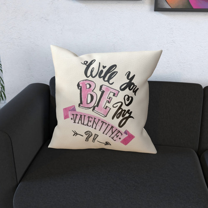 Cushion - Will You Be My Valentine - Cream - printonitshop