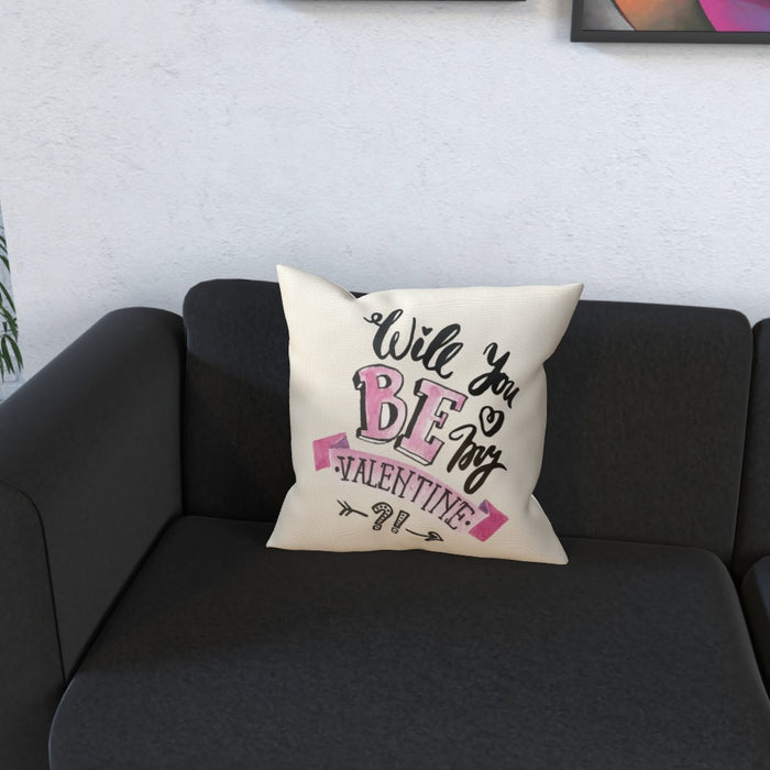 Cushion - Will You Be My Valentine - Cream - printonitshop