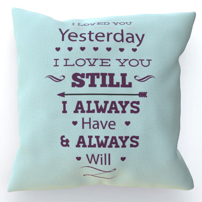 Cushion - I Love You Still - Pale Blue - printonitshop