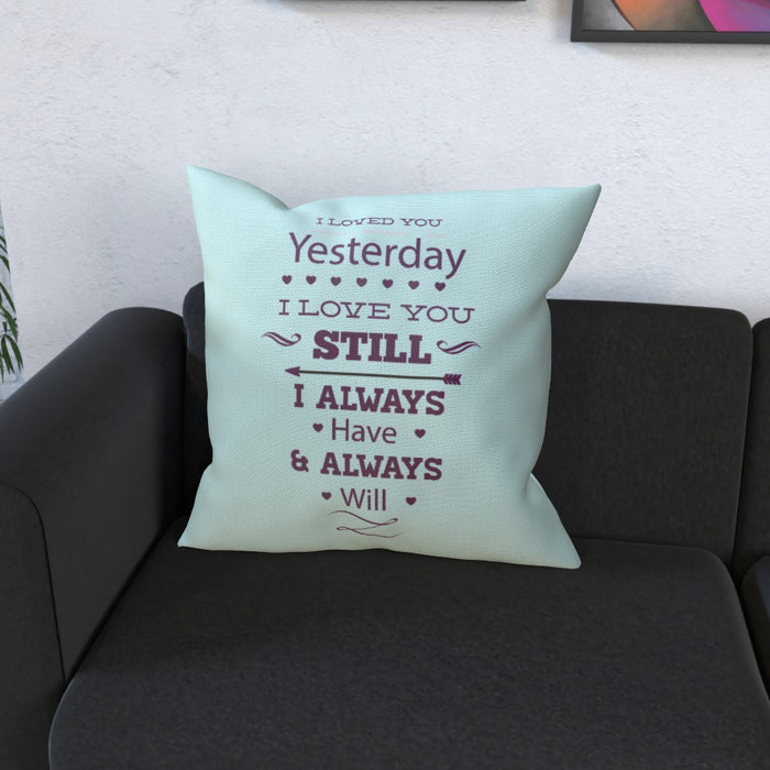 Cushion - I Love You Still - Pale Blue - printonitshop