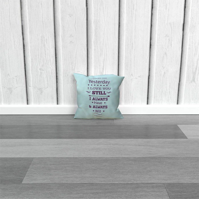 Cushion - I Love You Still - Pale Blue - printonitshop