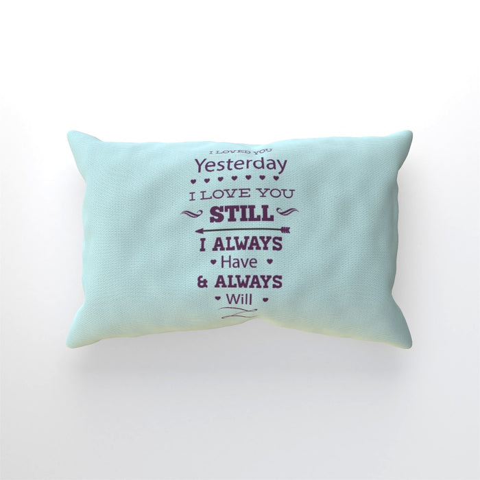 Cushion - I Love You Still - Pale Blue - printonitshop