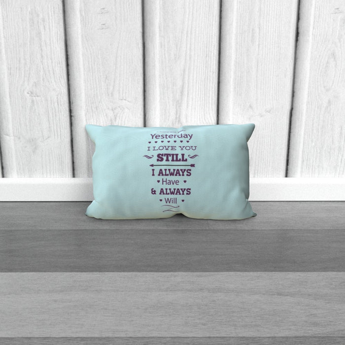 Cushion - I Love You Still - Pale Blue - printonitshop