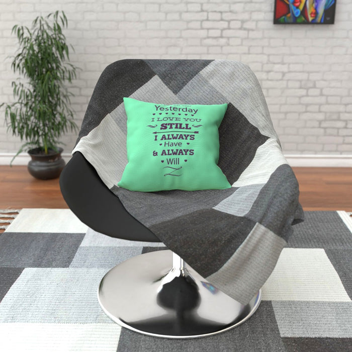 Cushion - I Love You Still - Green Zest - printonitshop