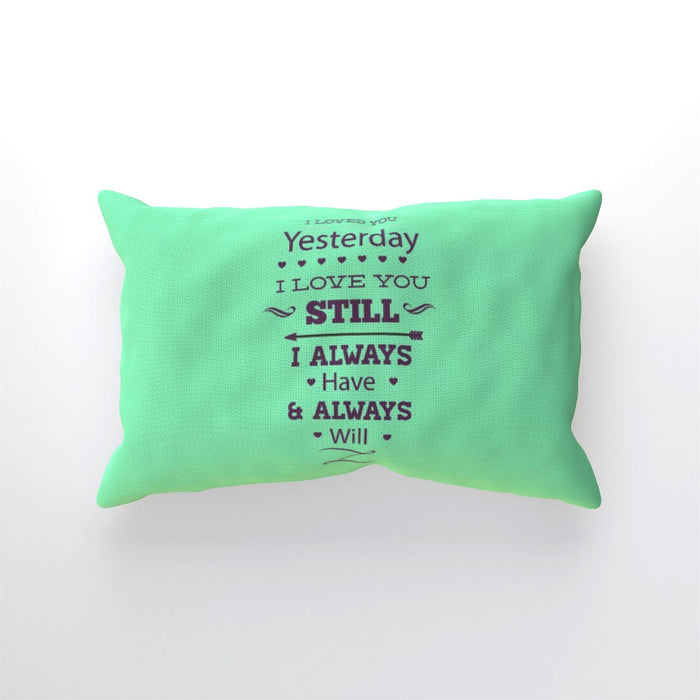 Cushion - I Love You Still - Green Zest - printonitshop