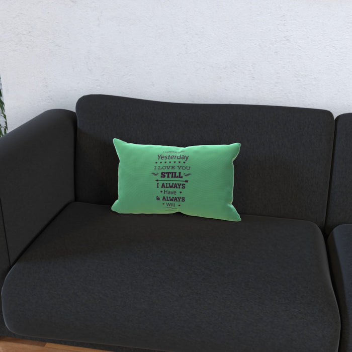 Cushion - I Love You Still - Green Zest - printonitshop