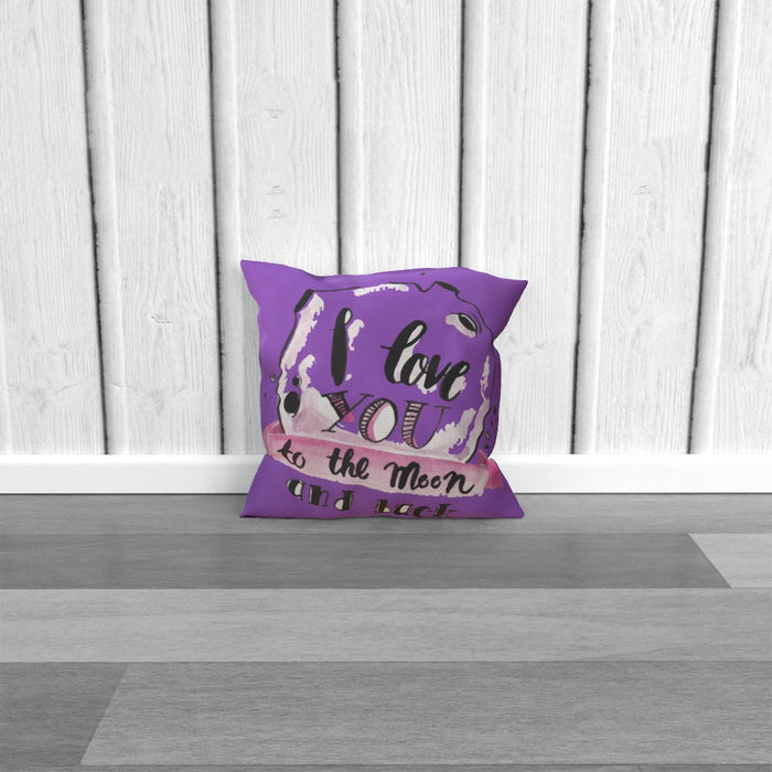 Cushion - I Love You To The Moon - Purple - printonitshop