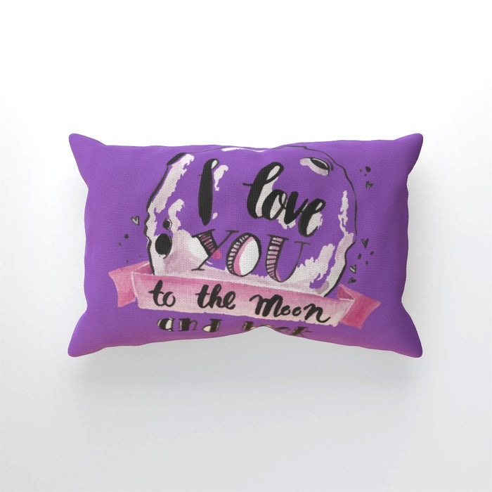 Cushion - I Love You To The Moon - Purple - printonitshop