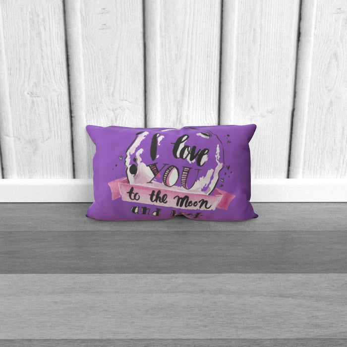 Cushion - I Love You To The Moon - Purple - printonitshop