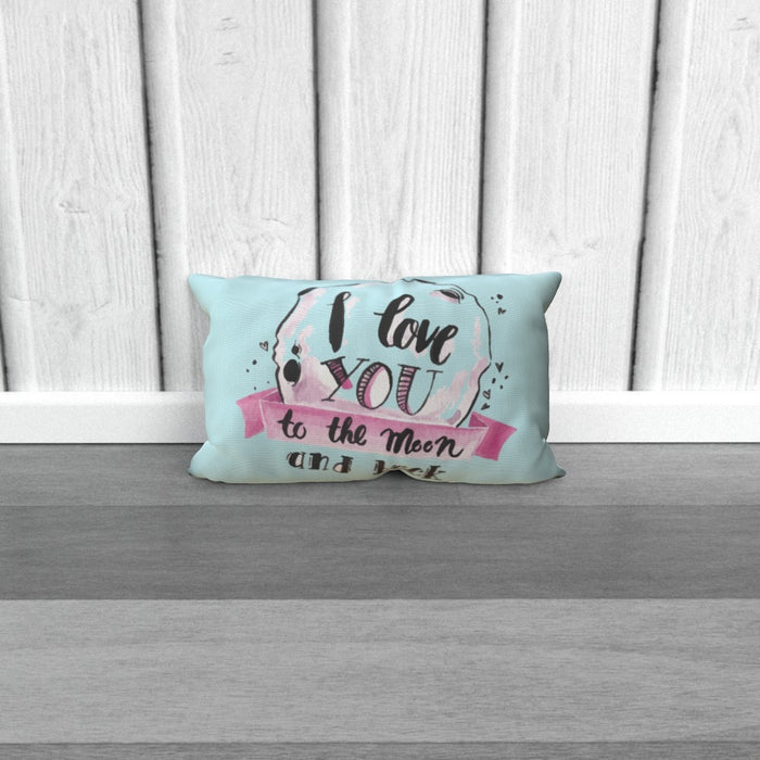 Cushion - I Love You To The Moon - Pale Blue - printonitshop