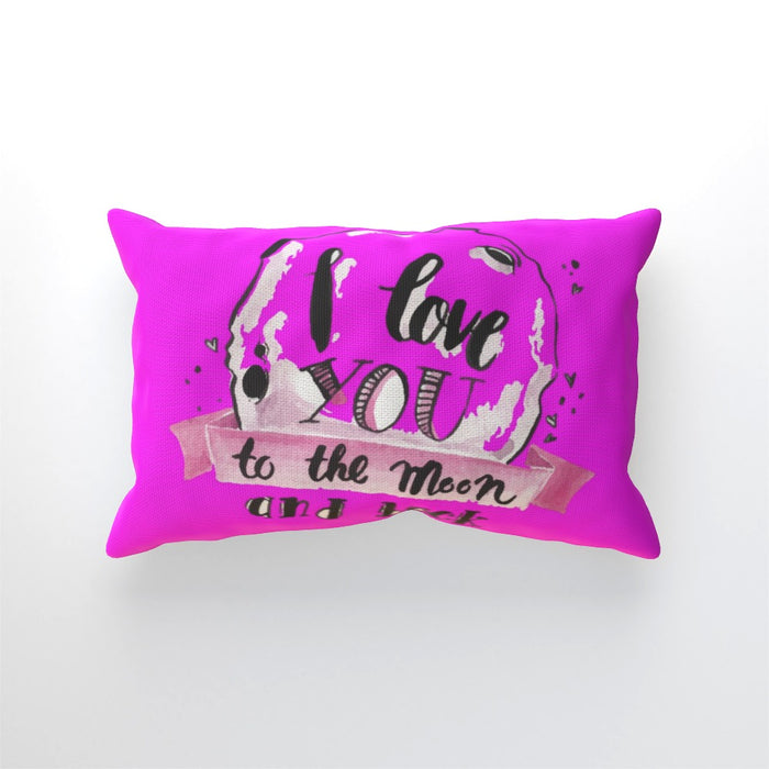 Cushion - I Love You To The Moon - Pink - printonitshop