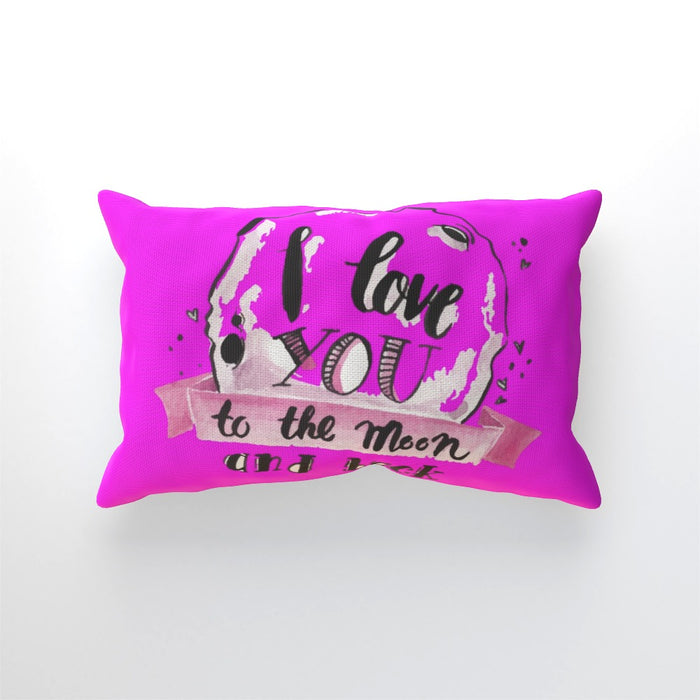 Cushion - I Love You To The Moon - Pink - printonitshop