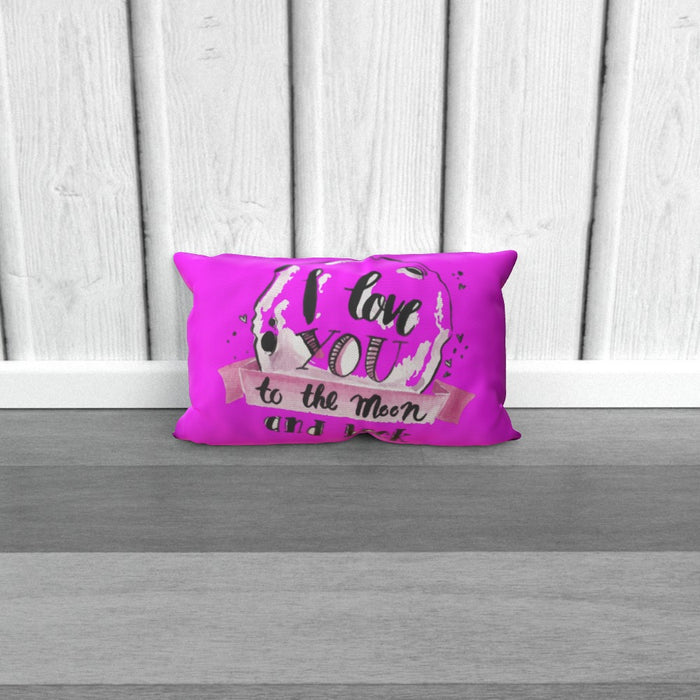 Cushion - I Love You To The Moon - Pink - printonitshop