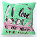 Cushion - I Love You To The Moon - Green Zest - printonitshop