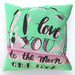 Cushion - I Love You To The Moon - Green Zest - printonitshop