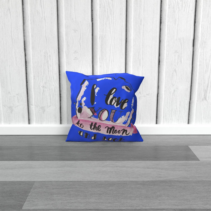 Cushion - I Love You To The Moon - Blue - printonitshop