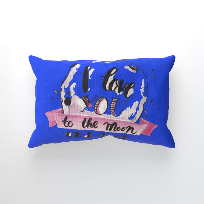 Cushion - I Love You To The Moon - Blue - printonitshop