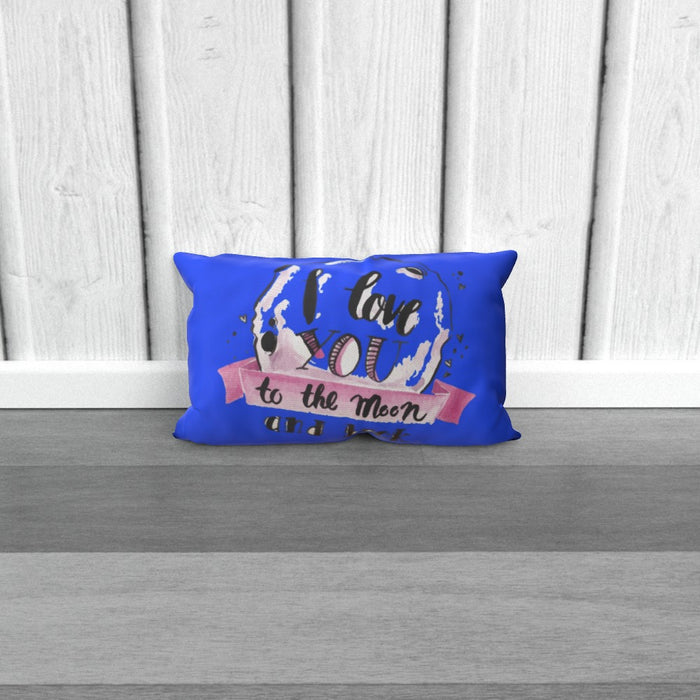 Cushion - I Love You To The Moon - Blue - printonitshop