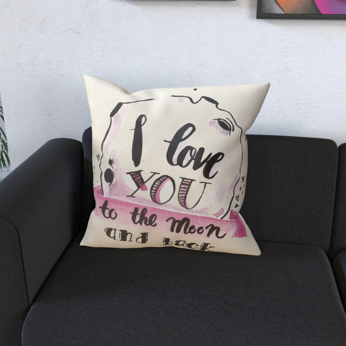 Cushion - I Love You To The Moon - Cream - printonitshop