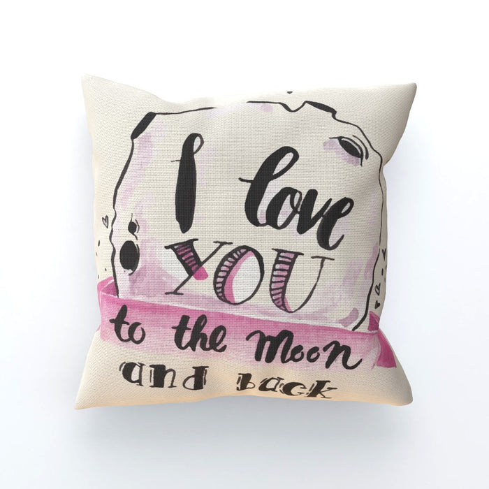 Cushion - I Love You To The Moon - Cream - printonitshop