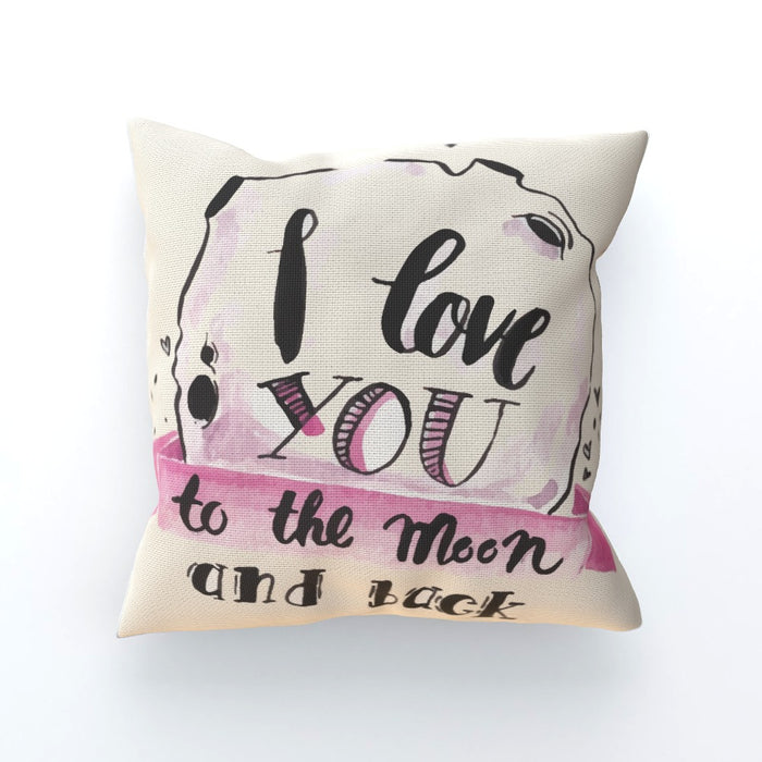 Cushion - I Love You To The Moon - Cream - printonitshop