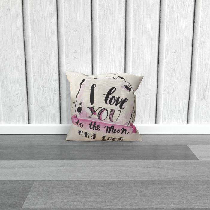 Cushion - I Love You To The Moon - Cream - printonitshop