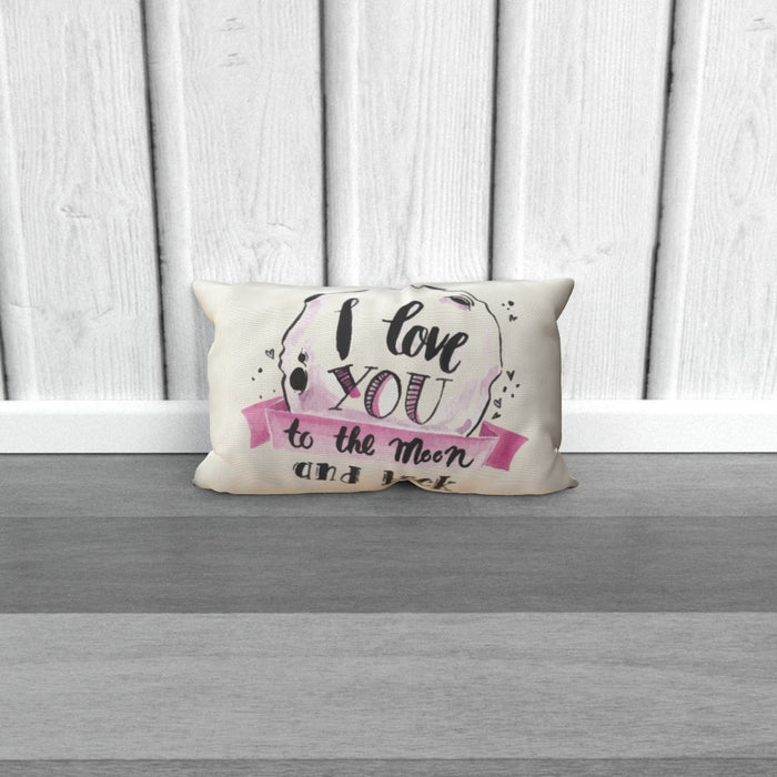 Cushion - I Love You To The Moon - Cream - printonitshop