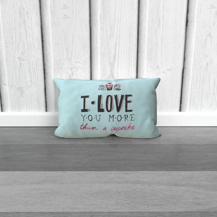 Cushion - I Love You More Thank Cupcakes - Pale Blue - printonitshop