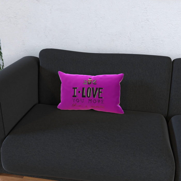 Cushion - I Love You More Thank Cupcakes - Pink - printonitshop