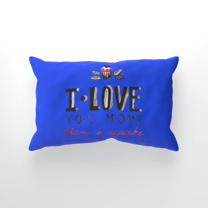 Cushion - I Love You More Thank Cupcakes - Blue - printonitshop