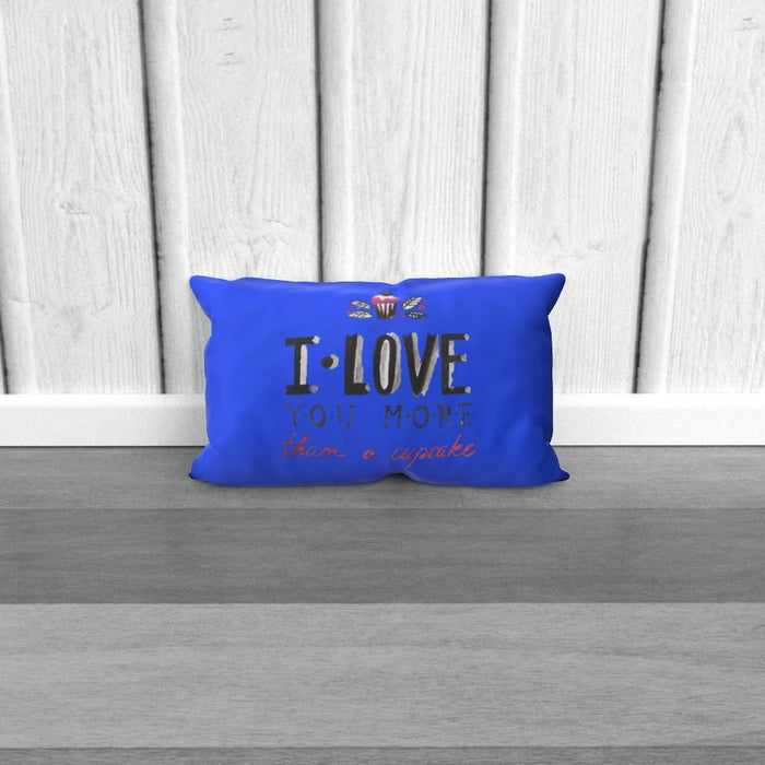 Cushion - I Love You More Thank Cupcakes - Blue - printonitshop