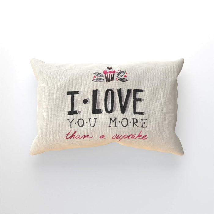 Cushion - I Love You More Thank Cupcakes - Cream - printonitshop