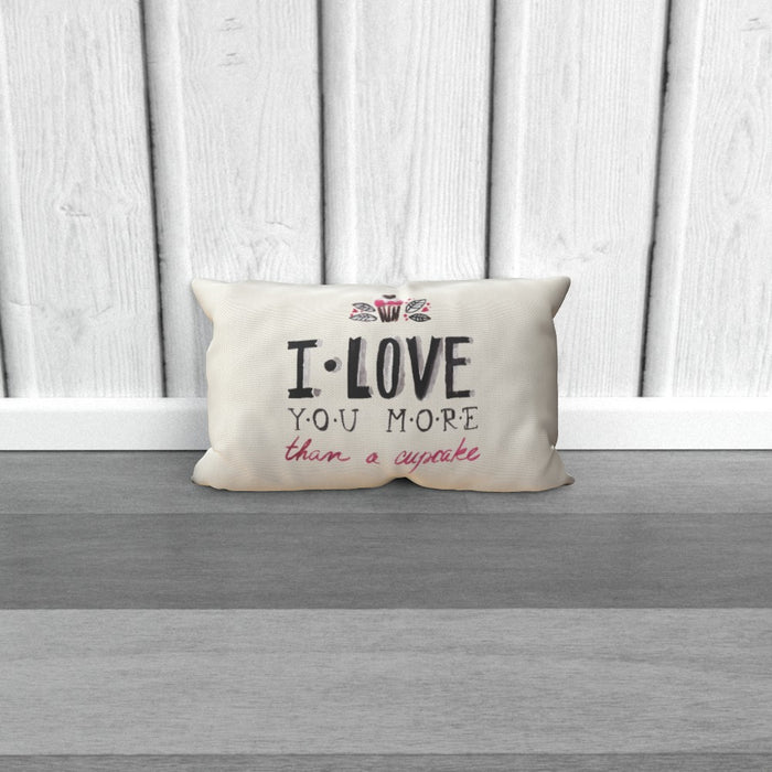 Cushion - I Love You More Thank Cupcakes - Cream - printonitshop