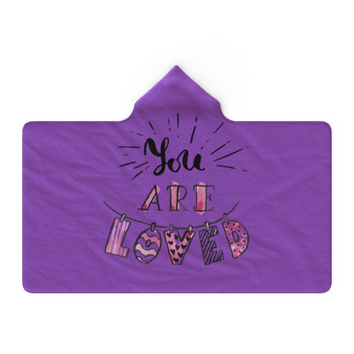 Hooded Blanket - You Are Loved - Purple - printonitshop