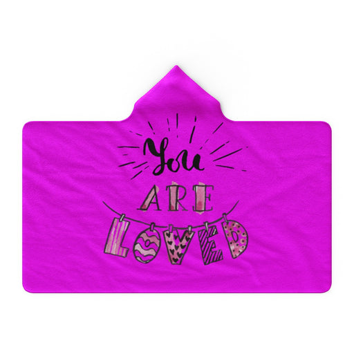 Hooded Blanket - You Are Loved - Pink - printonitshop