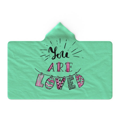 Hooded Blanket - You Are Loved - Green Zest - printonitshop