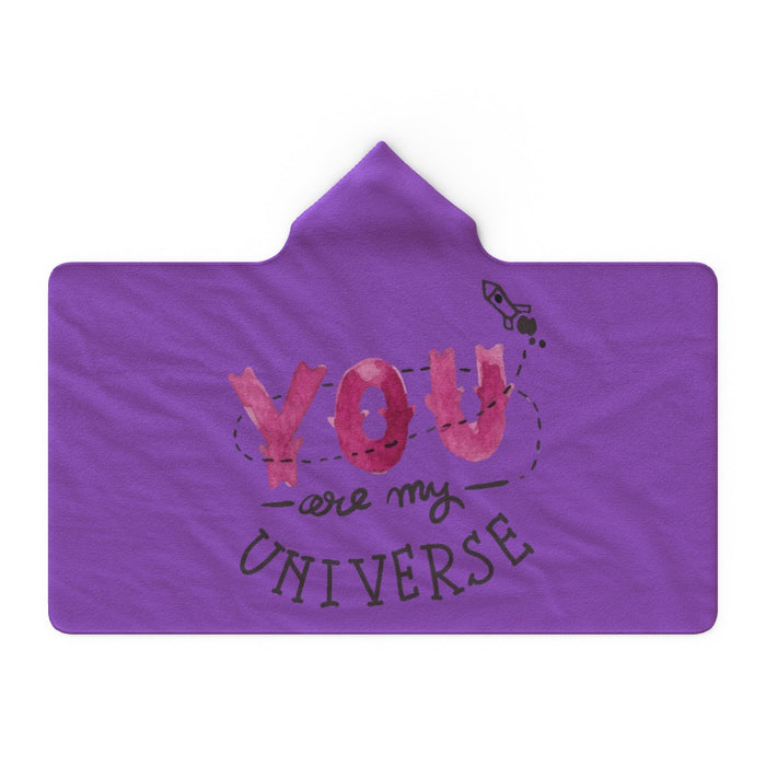 Hooded Blanket - You Are My Universe - Purple - printonitshop