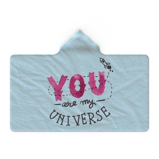 Hooded Blanket - You Are My Universe - Pale Blue - printonitshop