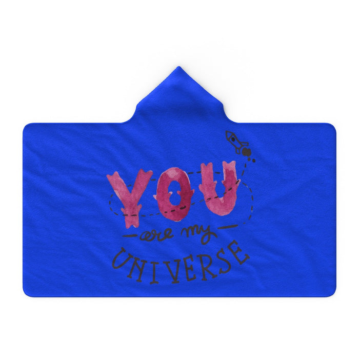 Hooded Blanket - You Are My Universe - Blue - printonitshop