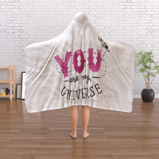 Hooded Blanket - You Are My Universe - Cream - printonitshop