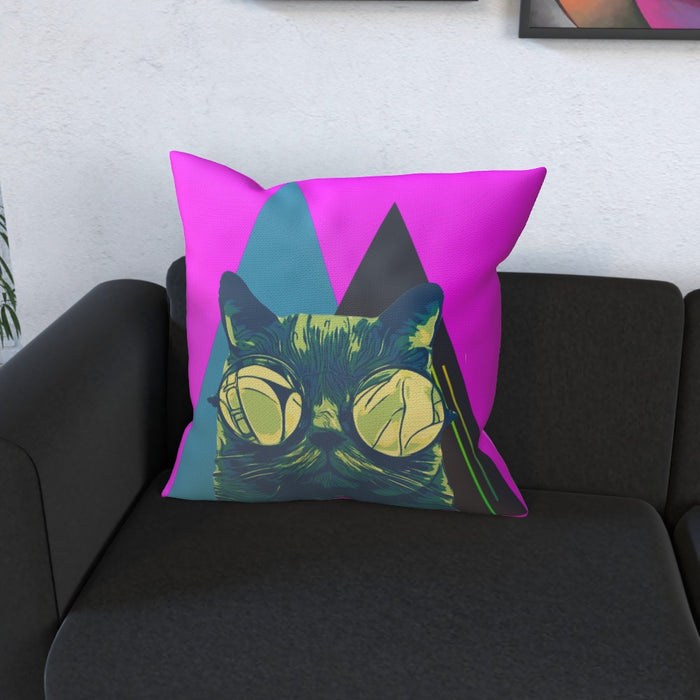 Cushion - Mr Cool Cat Pink - printonitshop