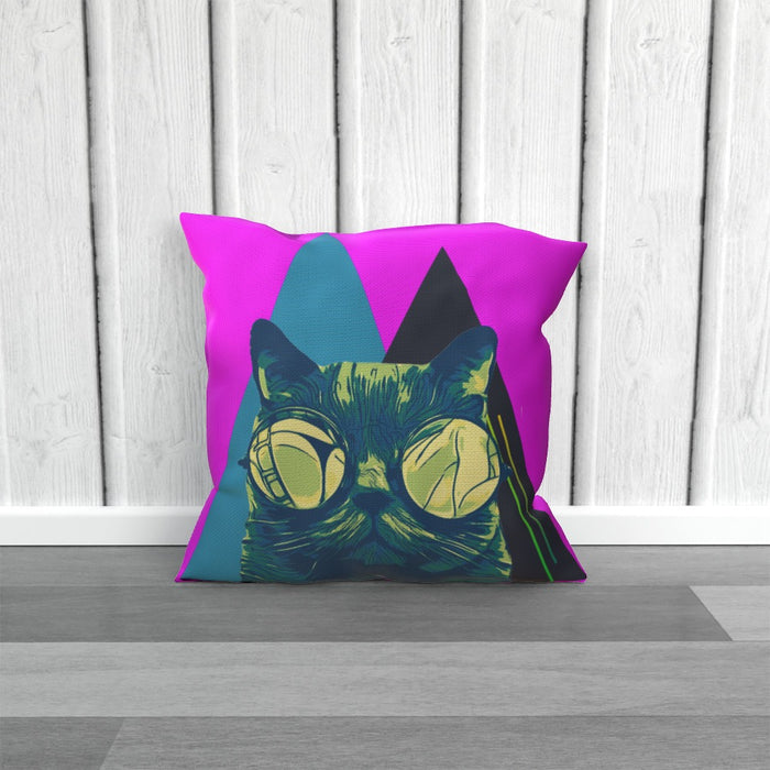 Cushion - Mr Cool Cat Pink - printonitshop