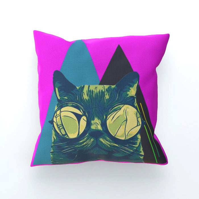 Cushion - Mr Cool Cat Pink - printonitshop