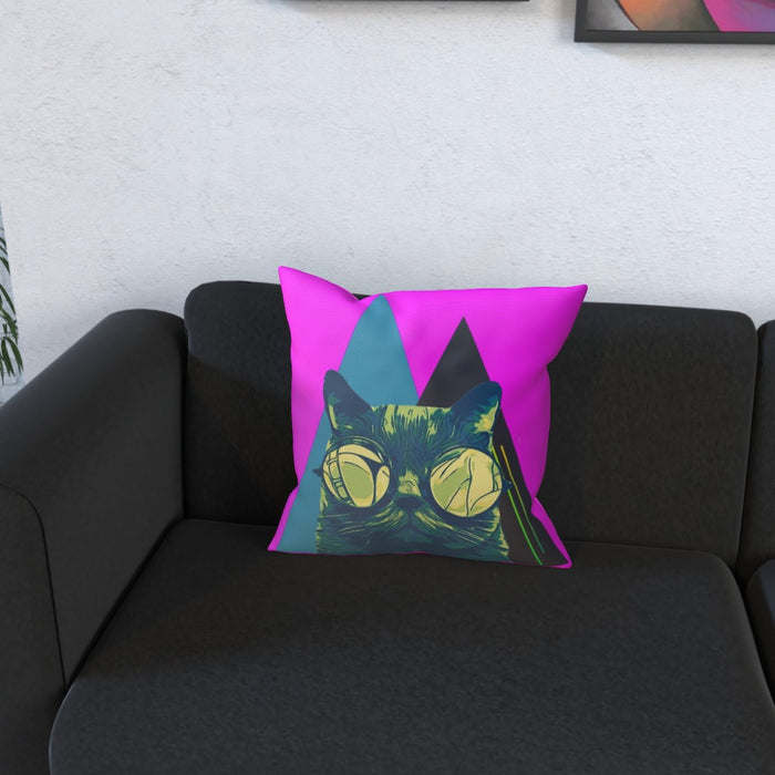 Cushion - Mr Cool Cat Pink - printonitshop