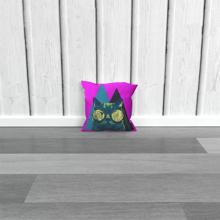 Cushion - Mr Cool Cat Pink - printonitshop