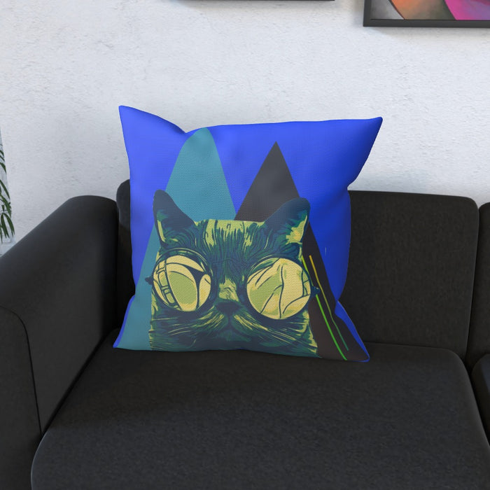 Cushion - Mr Cool Cat Blue - printonitshop