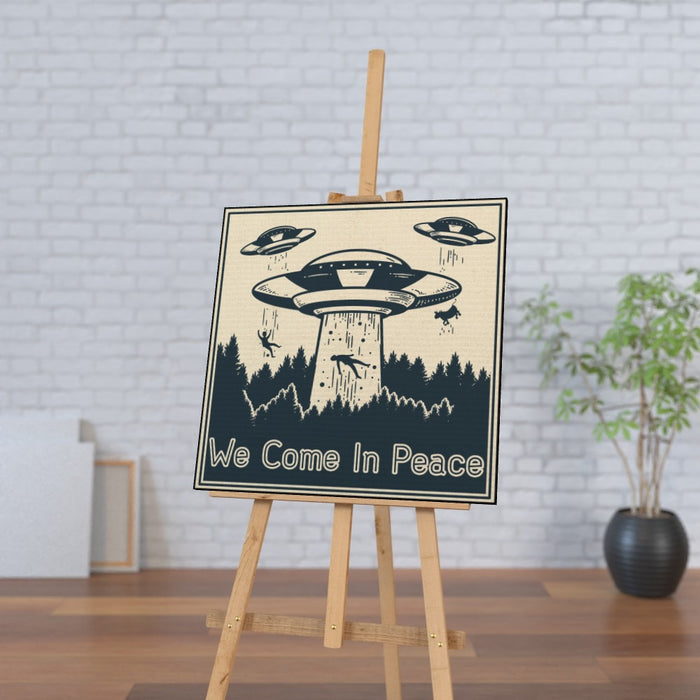 Wall Canvas - We Come In Peace - printonitshop