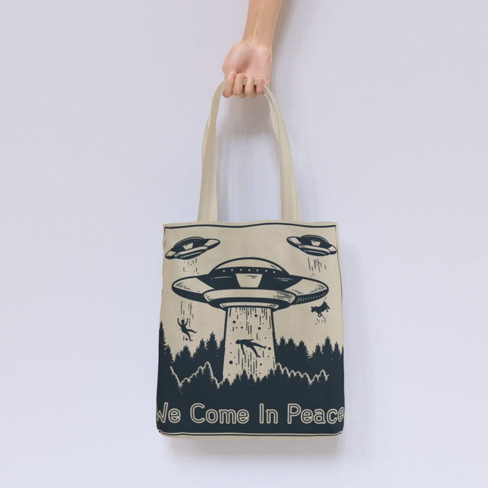 Tote Bag - We Come In Peace - printonitshop