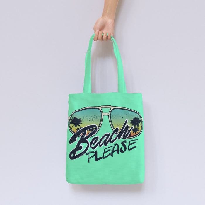 Tote Bag - Beach Please - Green Zest - printonitshop