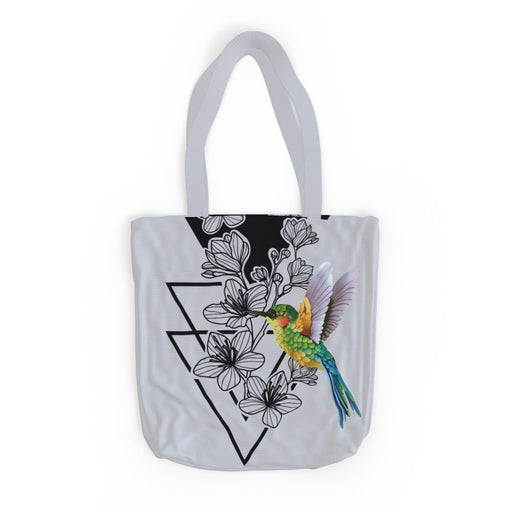 Tote Bag - Hummingbird and Flowers - printonitshop